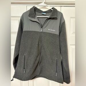 Columbia Dark Gray Fleece Full Zip Unisex Jacket. Size L